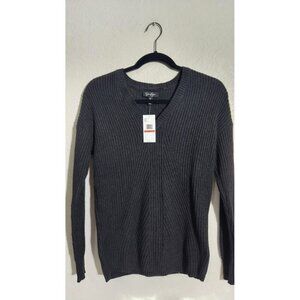 Jessica Simpson Sweater Womens Extra Small Black Seana Pullover Ribbed Knit New